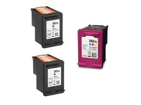 Multipack compatible HP 302XL - 2x Noir + 1x Couleur