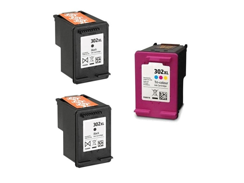 Multipack compatible HP 302XL - 2x Noir + 1x Couleur
