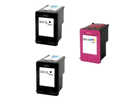 Lot de 3 cartouches compatibles HP 304XL - 2xNoir + 1xCouleur