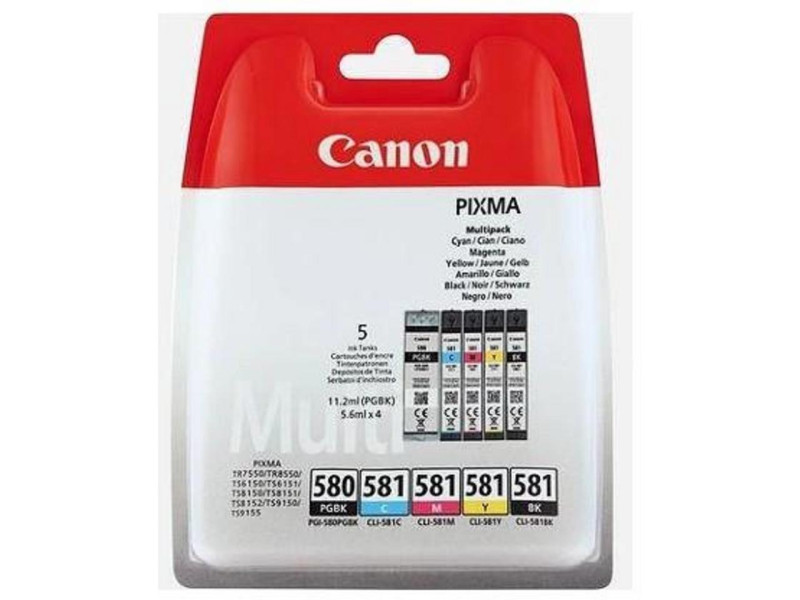Cartouche Jet d'encre CANON (2 Noir + 1 Cyan + 1 Magenta + 1 Jaune) (*5) 2078C006