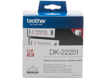 Rouleau d'étiquettes BROTHER NOIR / ROUGE DK22251