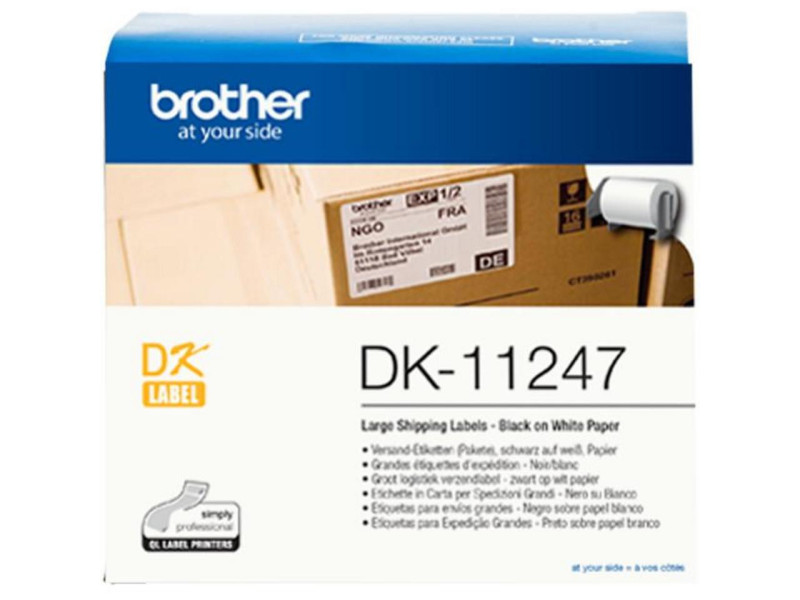 Rouleau d'étiquettes BROTHER Noir / Blanc DK11247