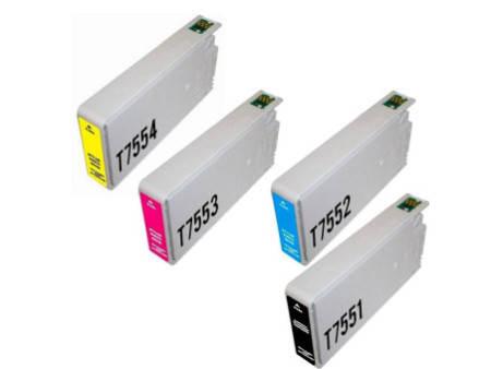 Lot 4 cartouches compatibles Epson T7551 T7552 T7553 T7554