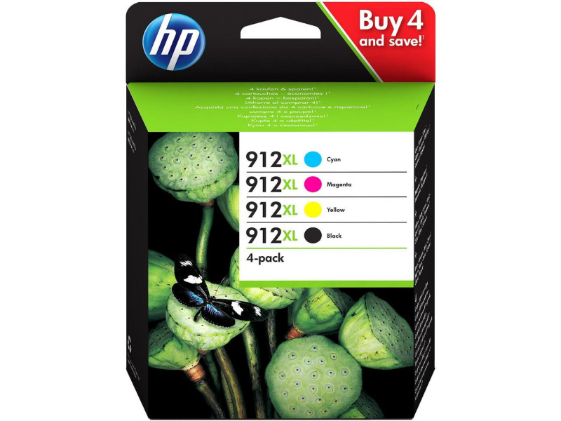 Cartouche Jet d'encre HP N°912XL (1 Noir + 1 Cyan + 1 Magenta + 1 Jaune) (*4) 3YP34AE
