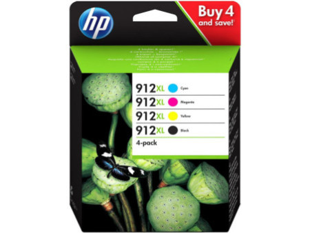Cartouche Jet d'encre HP N°912XL (1 Noir + 1 Cyan + 1 Magenta + 1 Jaune) (*4) 3YP34AE-BGX