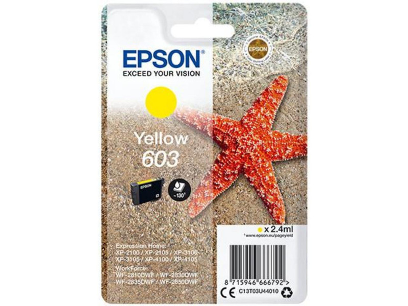 Cartouche Epson 603 Y - 130 PAGES - Jaune