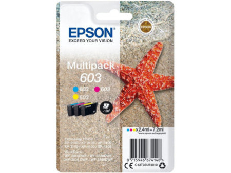 Multipack 3 cartouches Epson 603 CMY STARFISH - 130 PAGES C13T03U54010