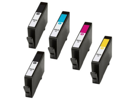 Lot de 5 cartouches compatibles HP 903XL - BK/C/M/Y