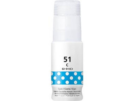 Bouteille d'encre compatible CANON GI51C Cyan 4546C001