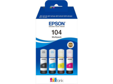PACK 4 CARTOUCHES Epson 104 ECOTANK CMYN 4x65ml C13T00P640