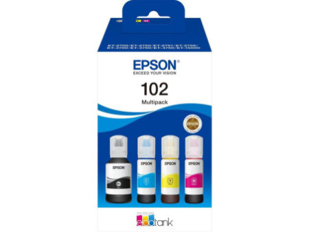 PACK 4 CARTOUCHES EPSON  102 ECOTANK CMYN N-127ml + 3x70ml C13T03R640