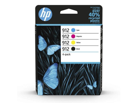 Cartouche Jet d'encre HP 912 (1 Noir + 1 Cyan + 1 Magenta + 1 Jaune) (*4) 6ZC74AE