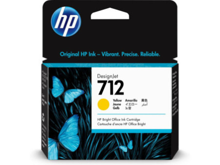 Cartouche Jet d'encre HP 712 Jaune 3ED69A