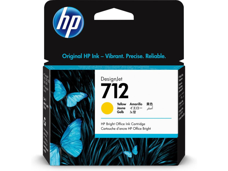 Cartouche Jet d'encre HP 712 Jaune 3ED69A