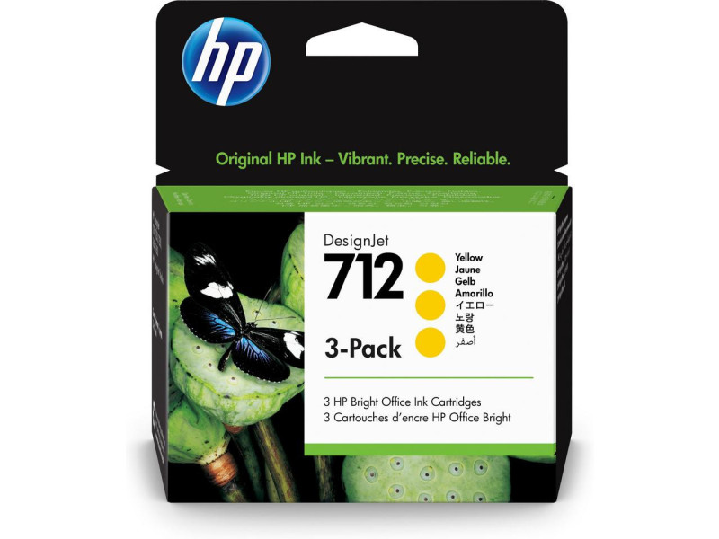 Cartouche Jet d'encre HP 712 Jaune (*3) 3ED79A