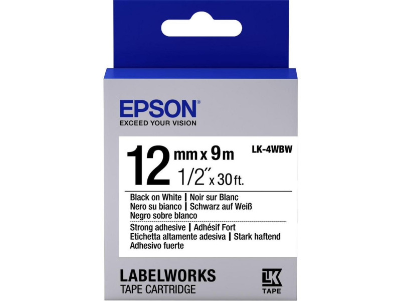 Ruban Etiquettes EPSON Noir + Blanc C53S654016