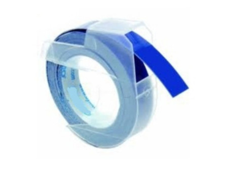 Ruban d'estampage compatible DYMO, 9 mm de large, 3 m de long, bleu