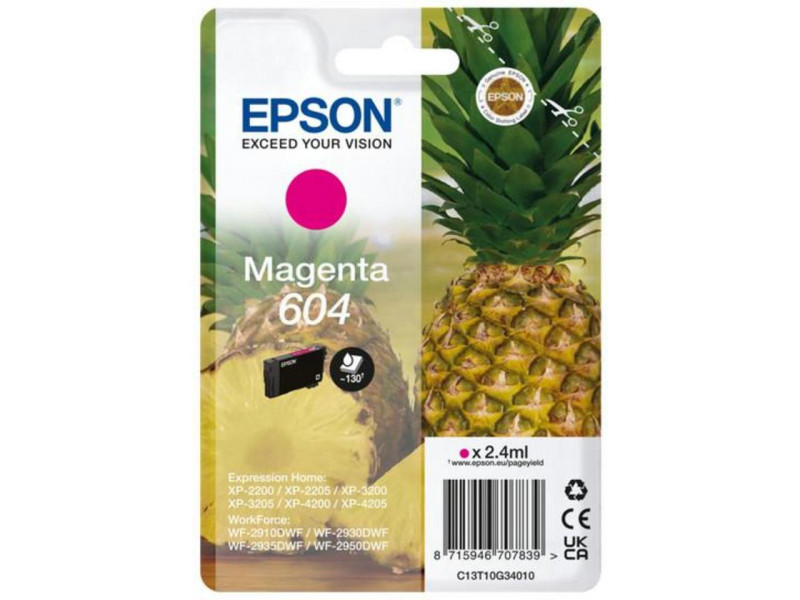 Cartouche Jet d'encre EPSON n° 604 Magenta C13T10G34010