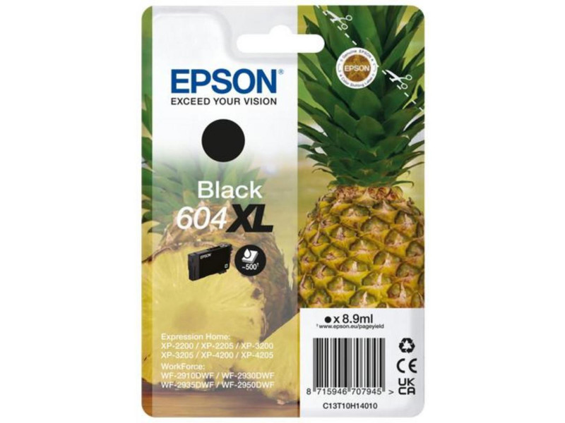 Cartouche Jet d'encre EPSON n° 604XL Noir C13T10H14010