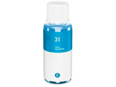 Bouteille d'encre compatible HP N°31 Cyan - 1VU26AE