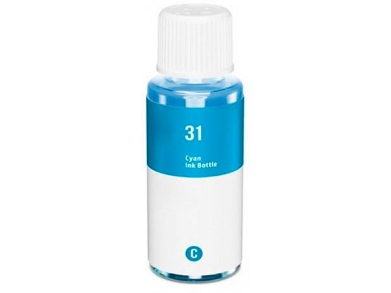 Bouteille d'encre compatible HP N°31 Cyan - 1VU26AE