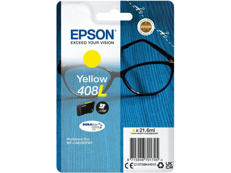 Cartouche Jet d'encre EPSON N°408L Jaune C13T09K44010