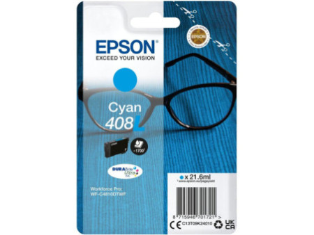 Cartouche Jet d'encre EPSON N°408L Cyan C13T09K24010