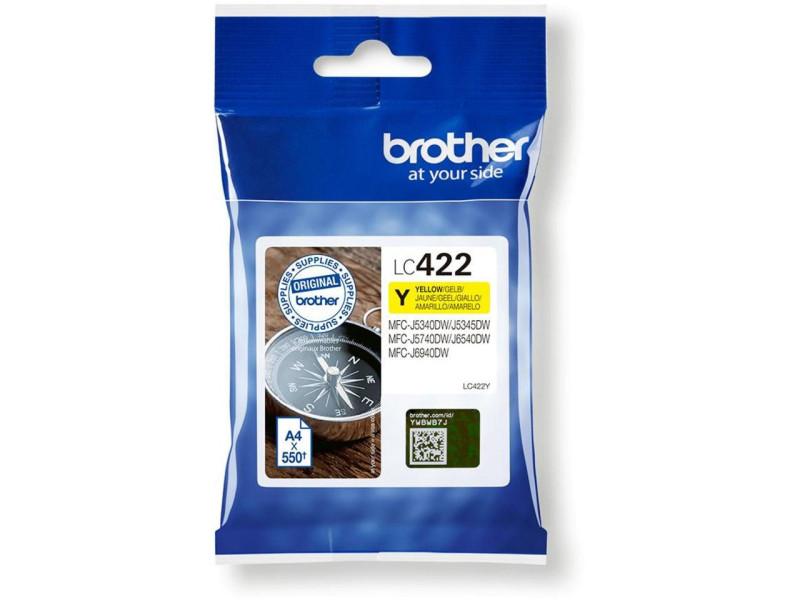 Cartouche Jet d'encre BROTHER Jaune LC422Y