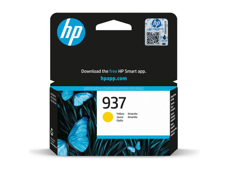 Cartouche Jet d'encre Jaune HP N°937 4S6W4NE-SE1