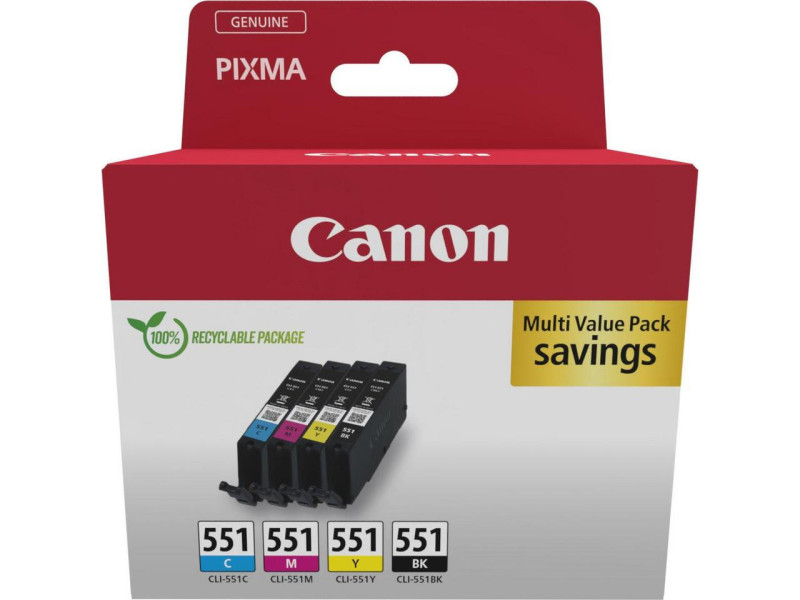Multipack CANON 4x CLI551 BK/C/M/Y - 6509B016