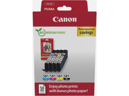 Multipack Canon CLI-581 BK/C/M/Y + Papier Photo - 2106C007