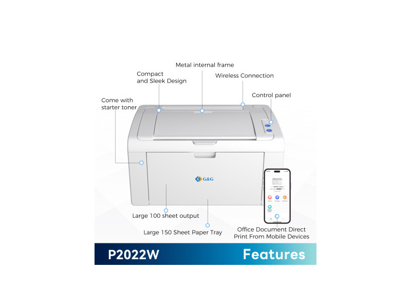 Compatible G&G Printer&Consumables GGP2022W BIANCO pour G&G