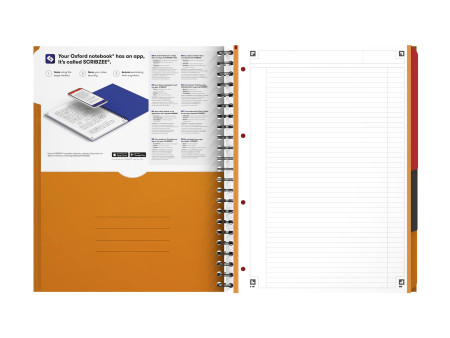 Oxford International Cahier 'FILINGBOOK', A4+, ligné