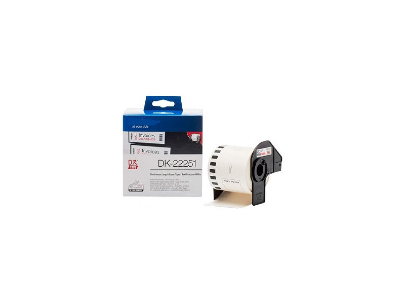 Compatible Label & Ribbon NCDK22251 Black-Red pour Brother