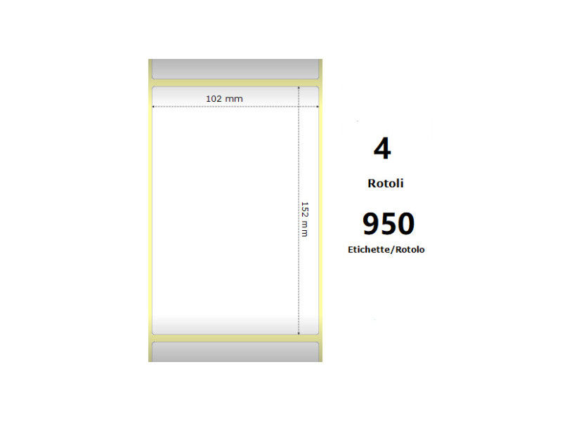 Ruban compatible Zebra ZE200963 - 102mm x 152 mm  - Blanc