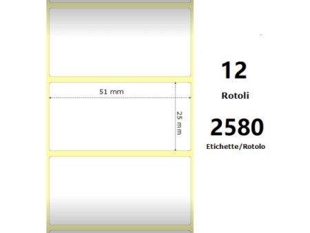Compatible Label & Ribbon ZE880199-025D White pour Zebra