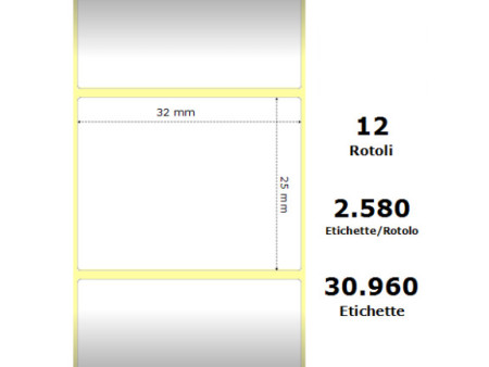 Compatible Label & Ribbon ZE800261-105 White pour Zebra