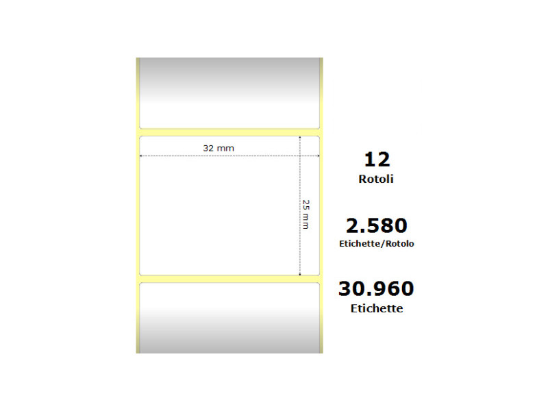 Compatible Label & Ribbon ZE800261-105 White pour Zebra
