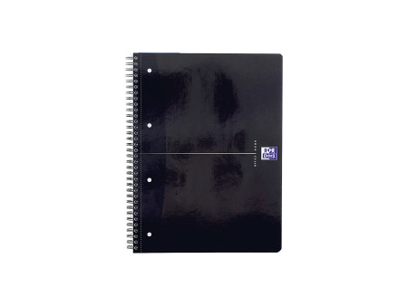 Oxford Cahier à spirale 'Smart Black', A4+, quadrillé, noir