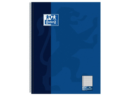 Oxford Cahier à spirale, A4+, quadrillé, 160 pages