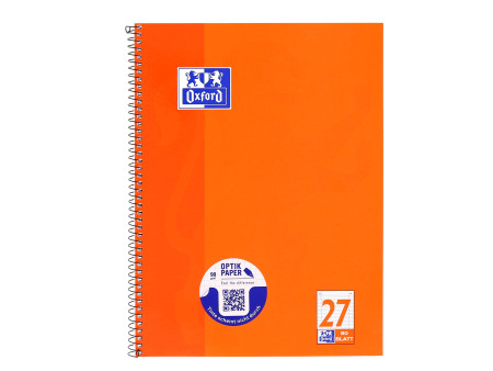 Oxford Cahier à spirale, A4+, ligné, 160 pages