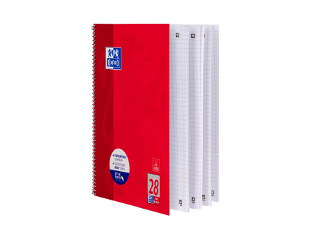 Oxford Cahier, format A4+, quadrillé, 160 pages,marge gauche