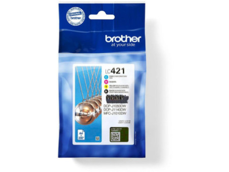 Cartouche Jet d'encre BROTHER LC421VAL (1 Noir + 1 Cyan + 1 Magenta + 1 Jaune) (*4) LC421VAL