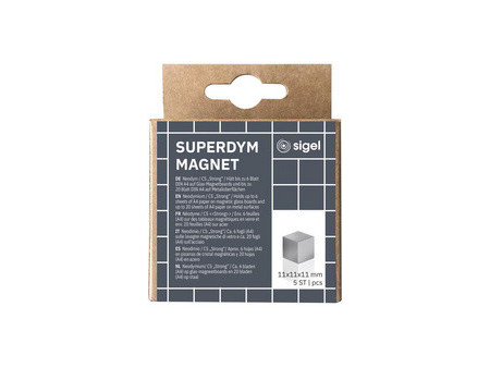 sigel Aimant néodyme cube 'Strong' C5, set de 5, argent