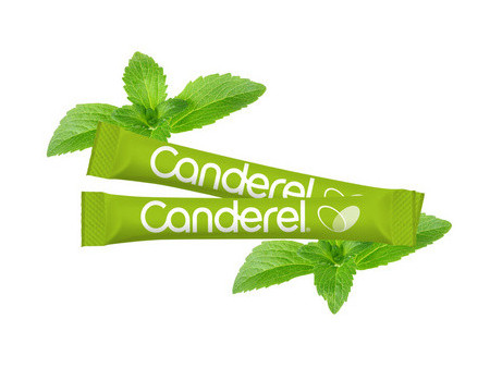 Canderel Stick Stevia, dans un présentoir en carton