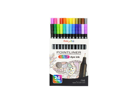 PentelArts Feutre POINTLINER colour dye ink, étui de 12