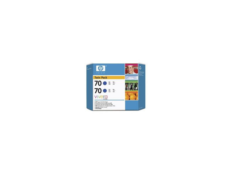 Twin Pack HP 70 - Bleu (130ml - Pack 2)