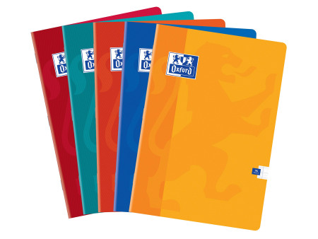 Oxford Cahier piqûre, A4, Seyès, 96 pages, lot de 5