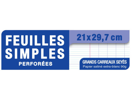 Oxford Feuilles simples perforées, A4, Seyès, Offre Spéciale