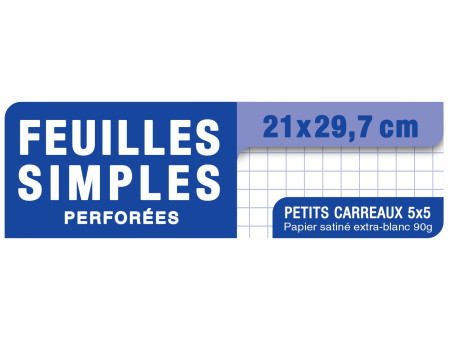 Oxford Feuilles simples perforées, A4, quadrillé, Offre